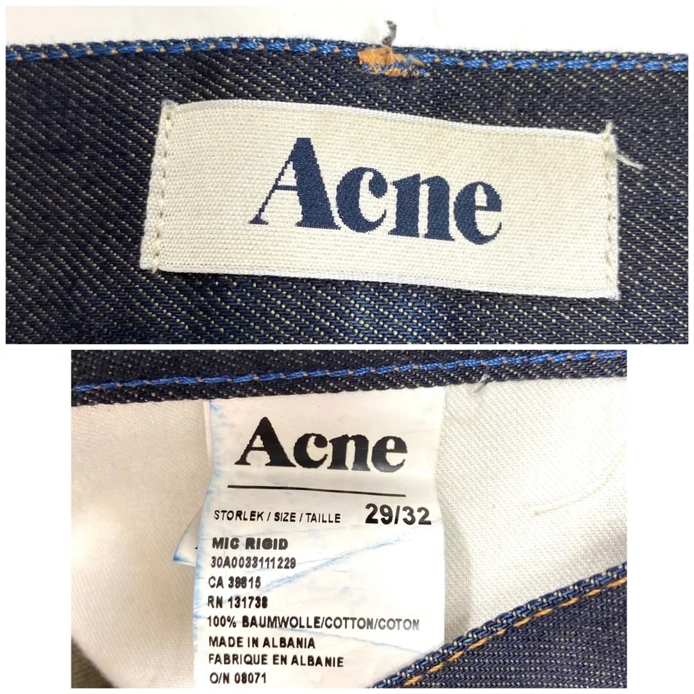 ACNE Mic Rigid Jeans Raw Denim Straight Legs Jeans